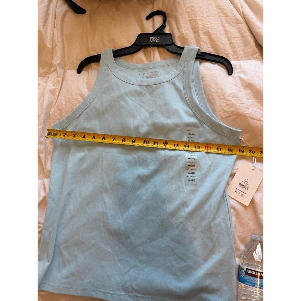 New Free Assembly Women's Cutaway Tank Top, Size XXL blue summer beach preppy - Picture 4 of 5